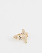 Asos Design Ring With Vintage Style Icon In Gold - Gold