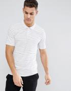 Selected Homme Striped Polo Shirt - White