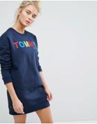 Tommy Jeans Multi Color Logo Sweat Dress - Navy
