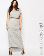 Club L Plus Esentials T Shirt Maxi Dress - Gray