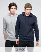 Asos Hoodie 2 Pack Gray Marl/ Navy - Multi