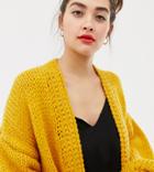 Oneon Hand Knitted Oversized Cardigan - Yellow