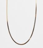 Asos Design Curve Necklace In 4mm Herringbone Chain In Gold Tone
