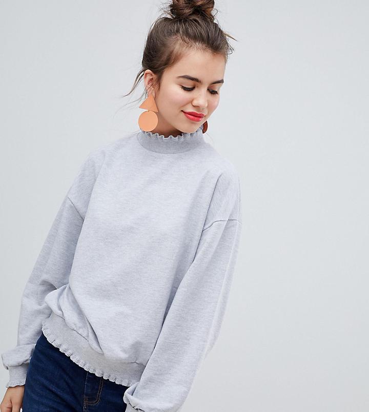 Urban Bliss Raw Hem Detail Sweat-gray