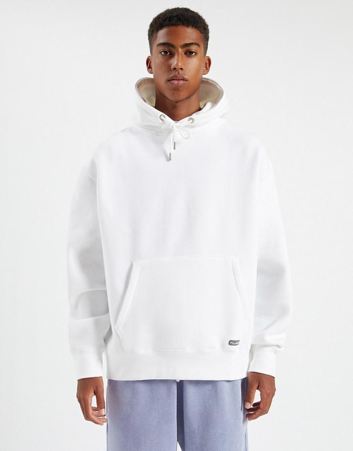 Pull & Bear Hoodie In White