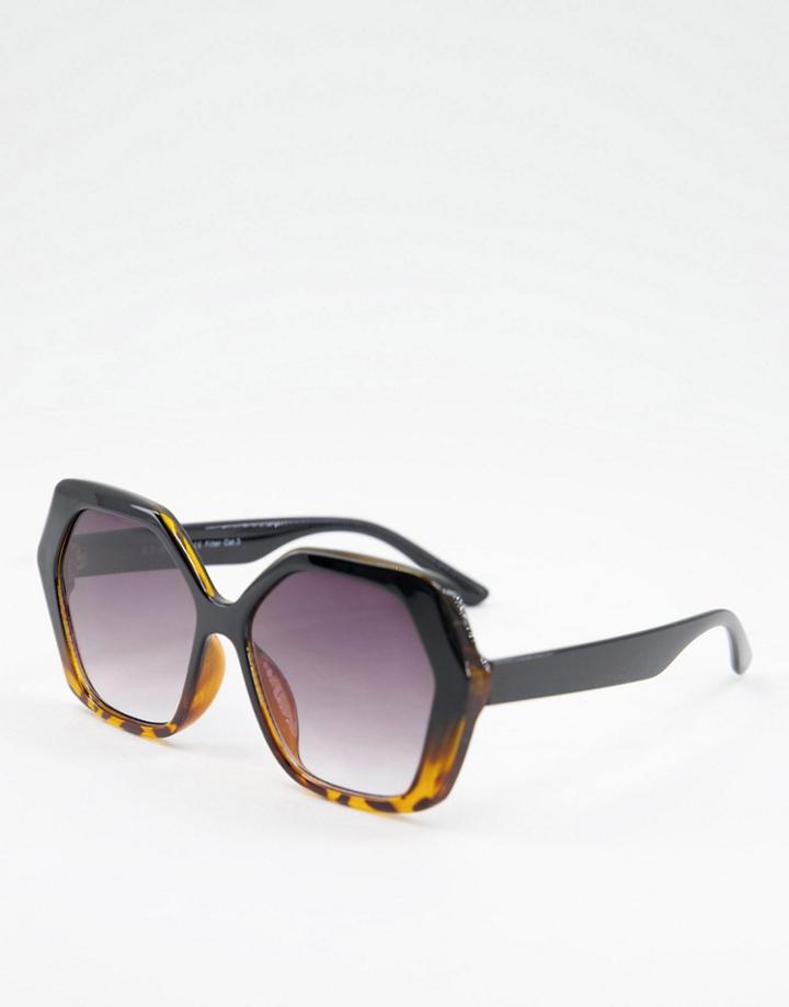 Aj Morgan Lorna Oversized Sunglasses In Black