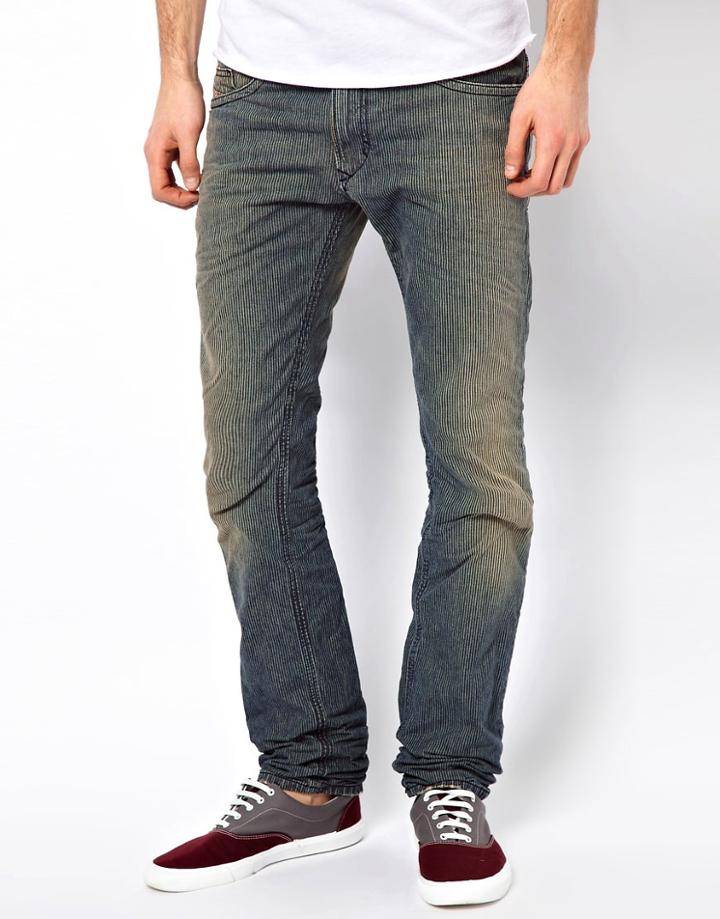 Diesel Jeans Thavar 810x Slim Texture Exposure Stripe - Blue