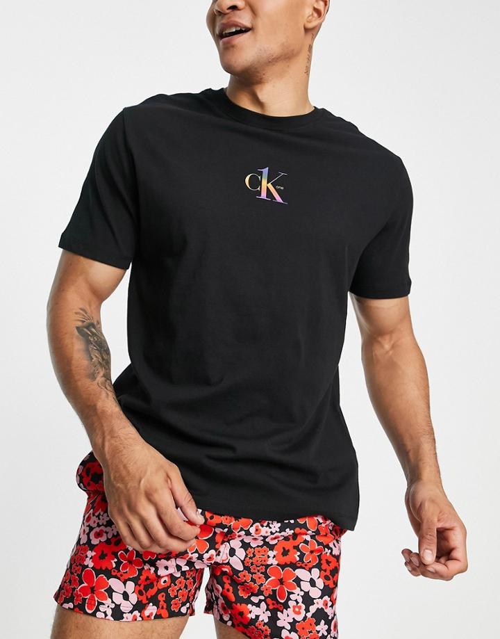 Calvin Klein Pride Relaxed Fit Swim T-shirt In Black