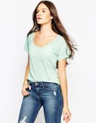 Sundry Raglan Crew Neck T-shirt - Dark Mint