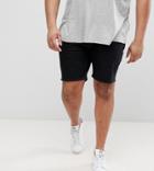 Asos Plus Denim Shorts In Skinny Black - Black