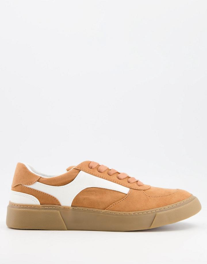 Asos Design Sneakers With Side Details-brown