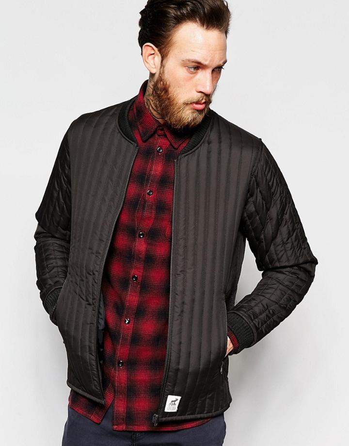 Fat Moose Lumber Bomber Jacket In Black - Anthracite