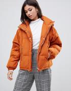 Y.a.s Hooded Padded Jacket - Orange