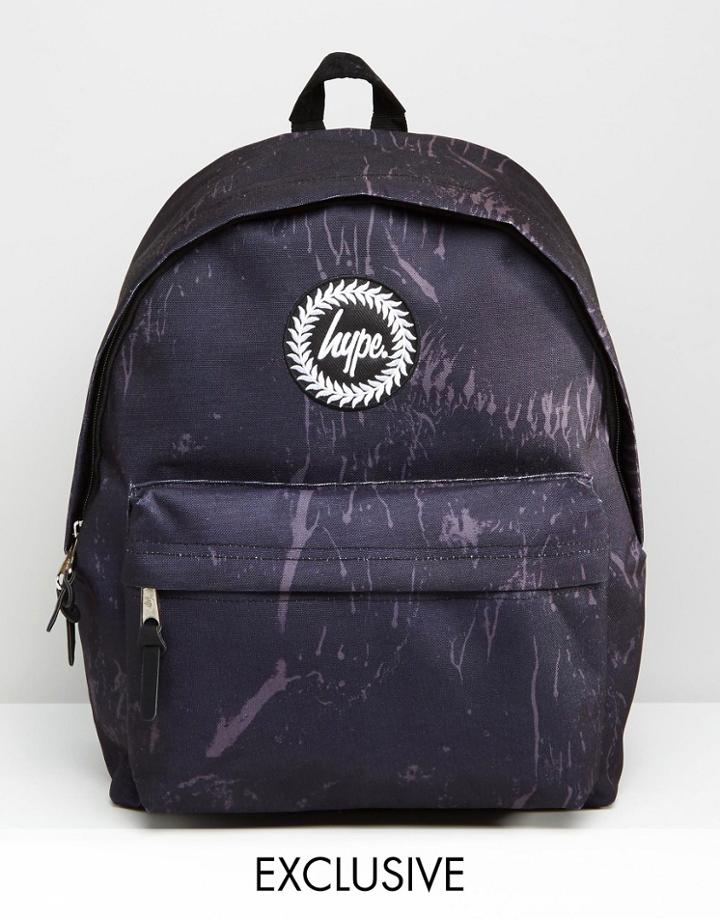 Hype Exclusive Backpack In Gritty Black On Black - Black