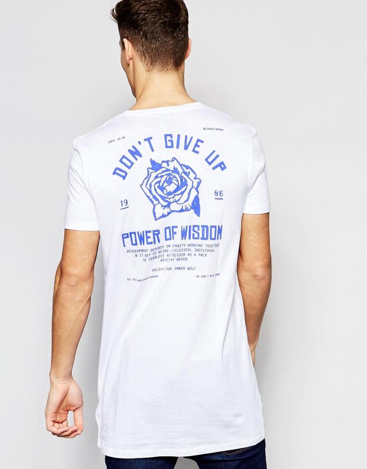 Asos Oversized Sleeveless T-shirt With Power Of Wisdom Back Print - White