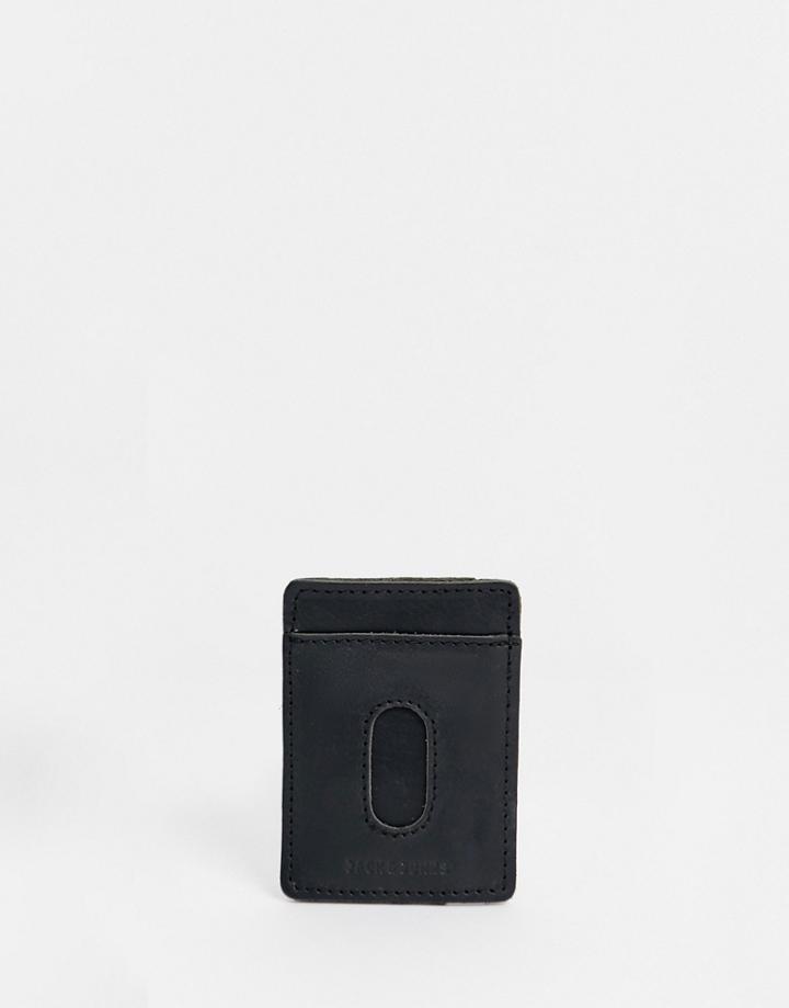 Jack & Jones Leather Cardholder - Black