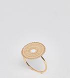 Asos Design Curve Ring With Circle Filigree Design In Gold - Gold