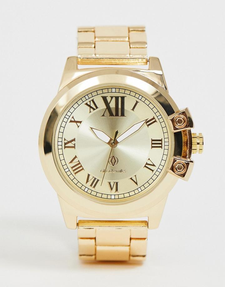 Akademiks Mens Bracelet Watch In Gold - Gold