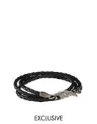 Simon Carter Plaited Leather Wing Bracelet Exclusive To Asos - Black