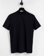 Asos Design Muscle Fit Turtleneck T-shirt In Black