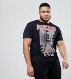 Religion Plus T-shirt With Stepped Hem And New York Tour Print - Black