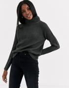 Jdy Jumper With Roll Neck In Dark Grey-gray