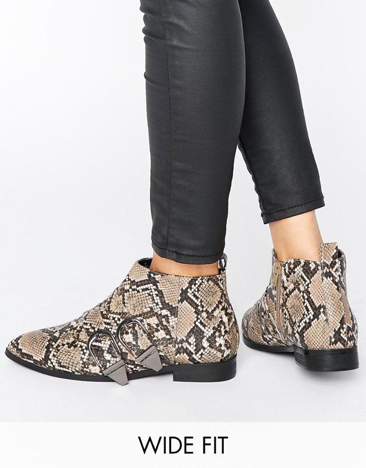 Asos Anglify Wide Fit Pointed Ankle Boots - Multi