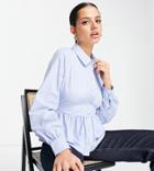 Vila Exclusive Shirt With Tie Back In Blue