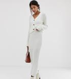 Asos Design Tall Two-piece Chunky Midi Skirt In Eco Yarn - White