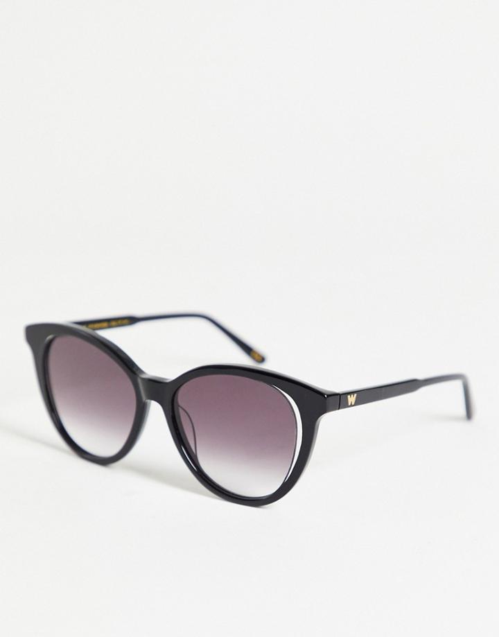 Whistles Cat Eye Oversized Sunglasses-black