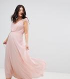 Asos Curve Kate Lace Maxi Dress - Pink