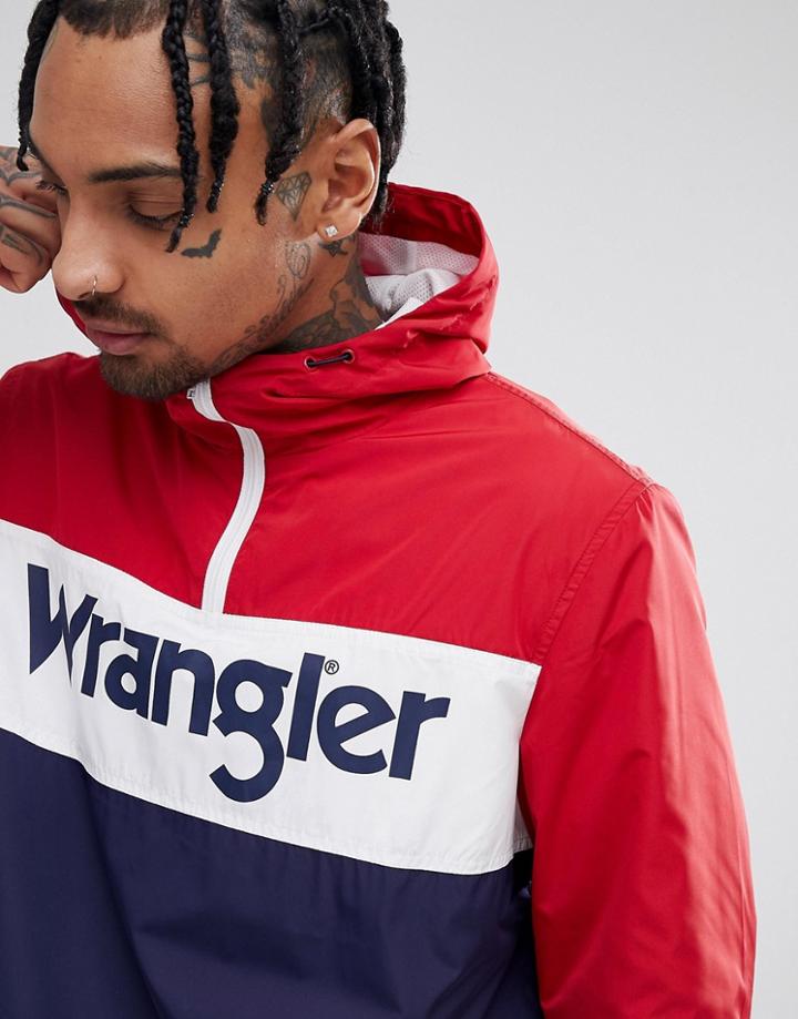 Wrangler Logo Hooded Jacket Red - Red