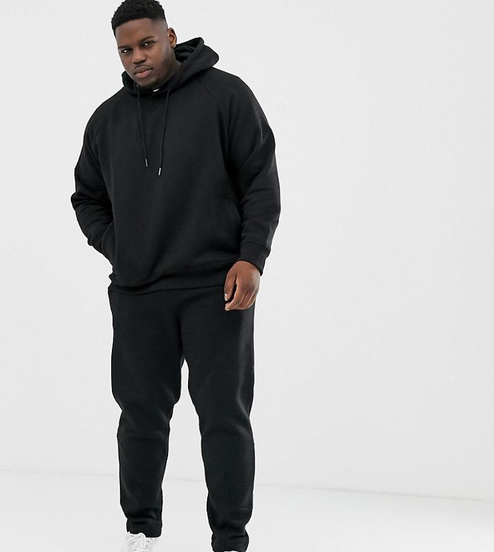 Another Influence Plus Quilted Panel Slim Fit Sweatpants-black