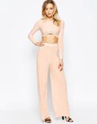 Ax Paris Pant Suit In Slinky - Pink