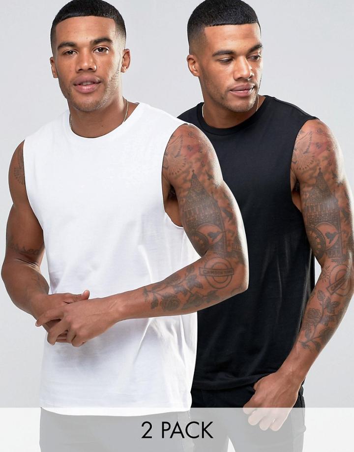 Asos Sleeveless T-shirt 2 Pack - Multi