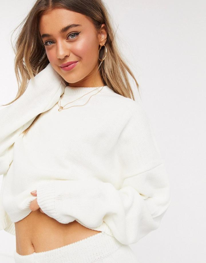 In The Style X Lorna Luxe Lola Knitted Sweater Two-piece In Cream-white