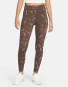 Nike Dance Pack High-rise All Over Print Leggings In Dark Brown