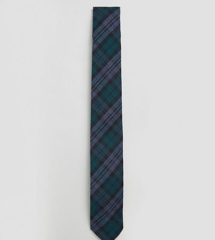 Noose & Monkey Tie In Plaid Check - Green