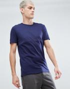 Selected Homme T-shirt In Marl Stretch Cotton - Navy