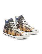 Converse Chuck Taylor All Star Hi Sneakers In Palm Print-orange