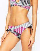 Moontide Stripe Bikini Bottoms - Pink