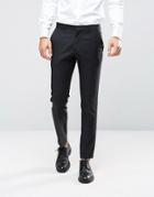 Asos Slim Suit Pant In Black 100% Wool - Black