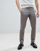 Esprit Slim Fit Smart Trouser In Cotton Sateen - Gray