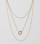 Asos Gold Plated Circle Multirow Necklace - Gold