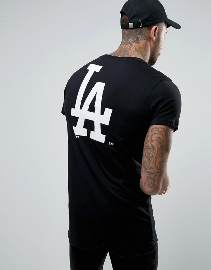 Majestic L.a. Dodgers Longline T-shirt - Black