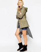 Asos Wax Jacket With Check Liner - Brown