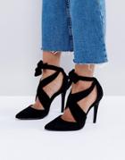 New Look Tie Up Court Shoe - Black