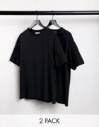 Another Influence 2 Pack Boxy Fit T-shirt In Black