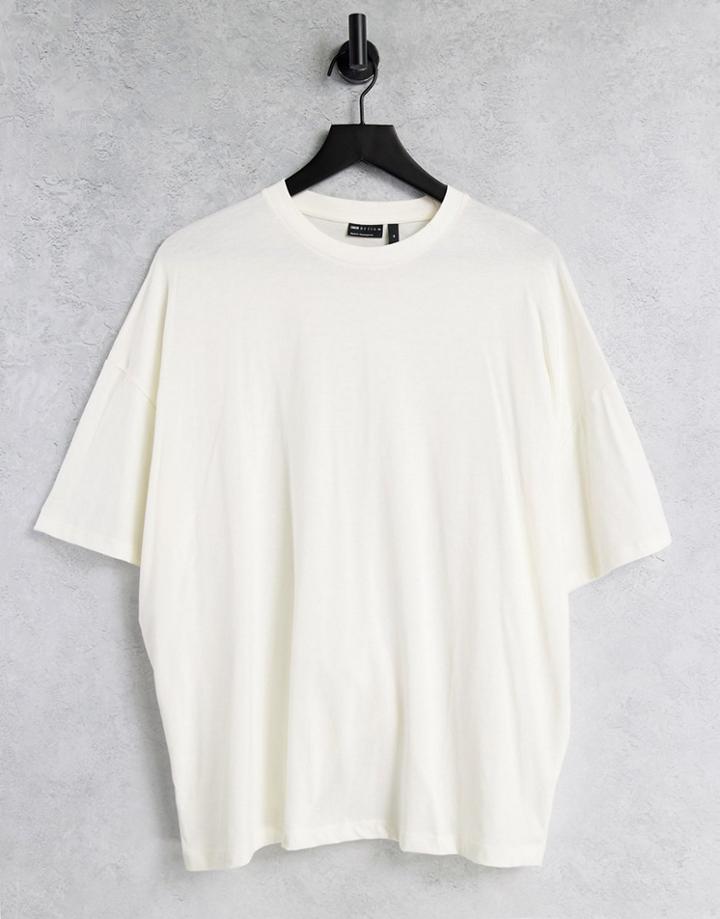 Asos Design Oversized T-shirt In Cream-white