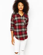 Monki Checked Shirt - Red
